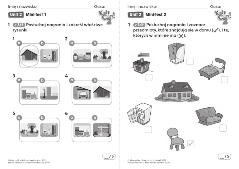 Kids Can 2 - Mini-Tests - Unit 2 | PDF