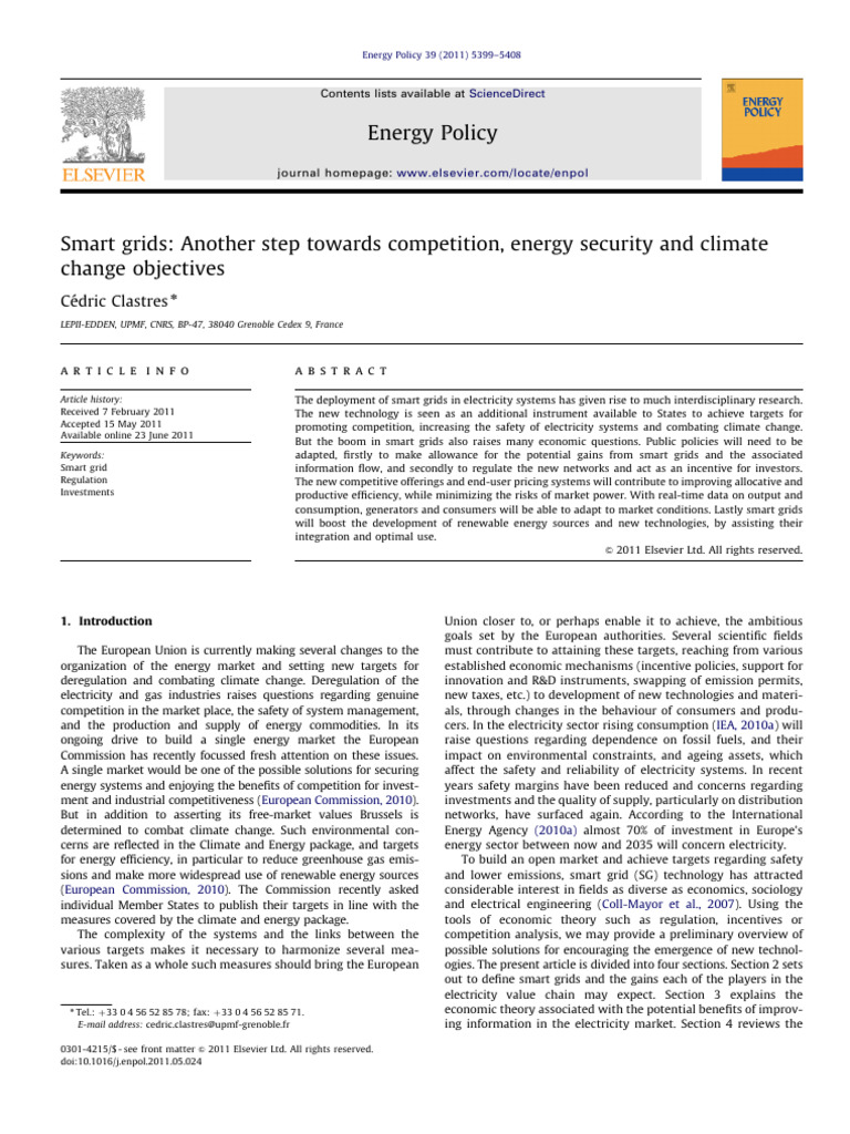 Smart Grids: Enhancing Energy Security | PDF | Smart Grid | Electrical Grid