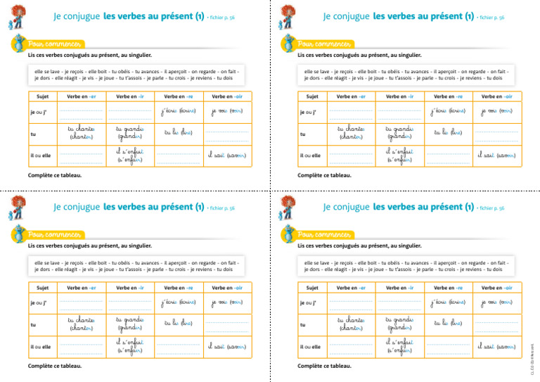 Conjugaison des verbes au présent | PDF | Morphologie | Unités sémantiques