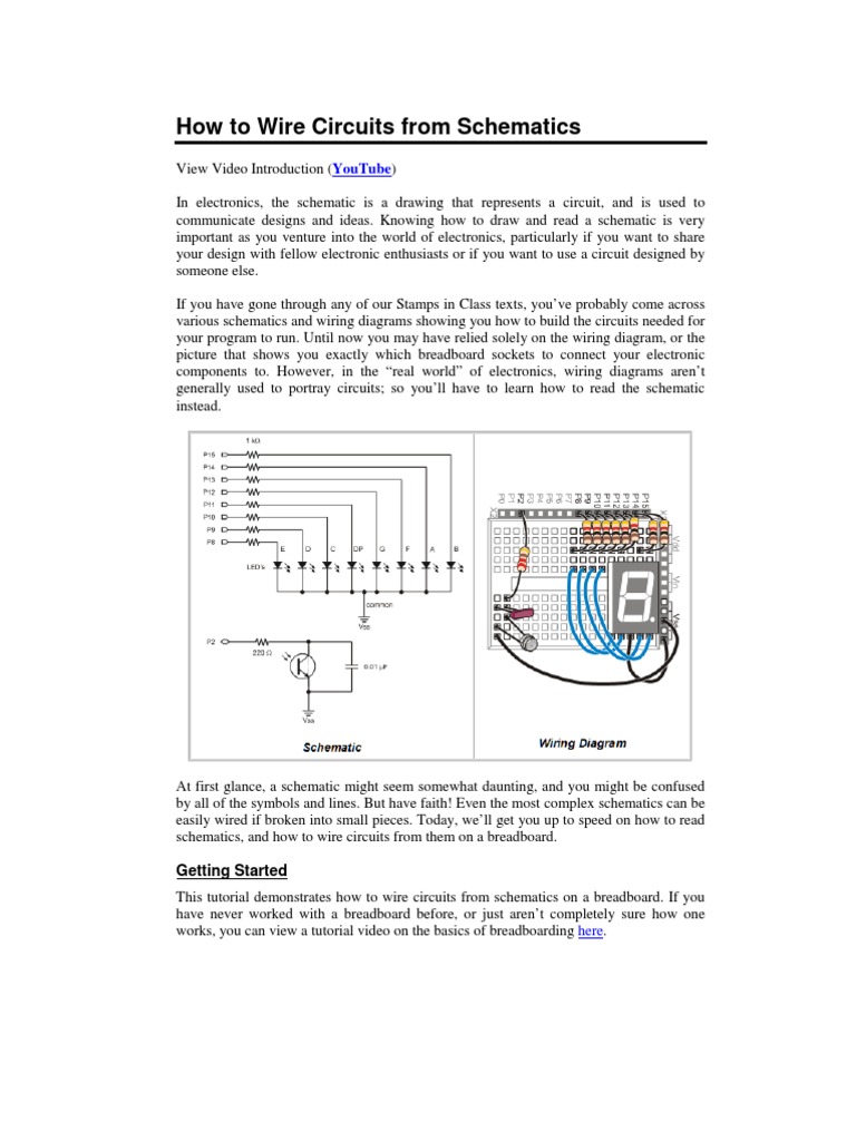 Wire Circuits from Schematics Guide | PDF | Electronic Circuits | Resistor