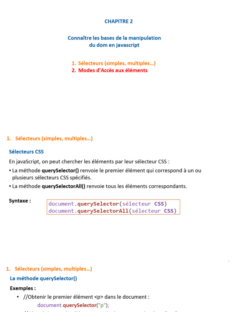Manipulation du DOM avec JavaScript | PDF | JavaScript | Modèle d'objet ...