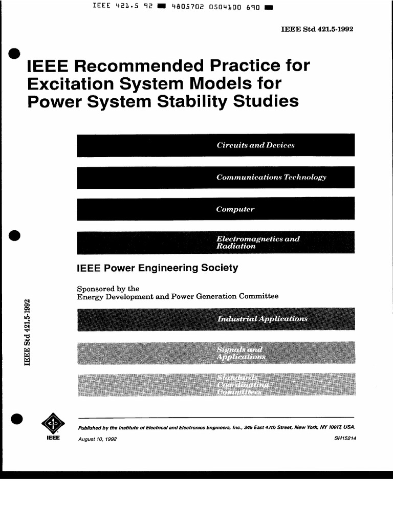 Ieee 421.5-92 | PDF | Institute Of Electrical And Electronics Engineers