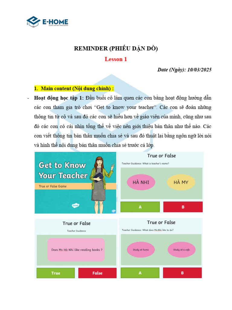 Reminder - Lesson 1 - 10.03.25 | PDF