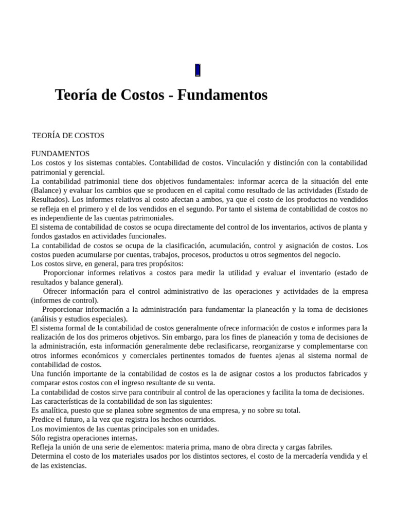 Contabilidad de Costos: Fundamentos y Funciones | PDF | Costo ...