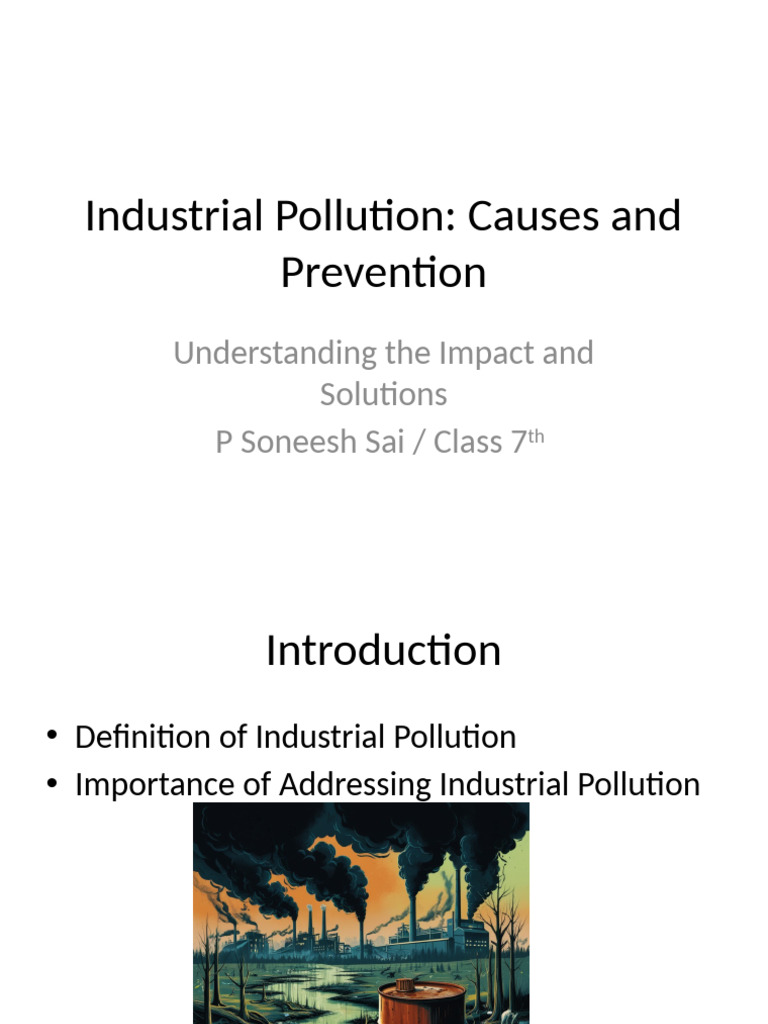 Causes and Prevention of Industrial Pollution | PDF