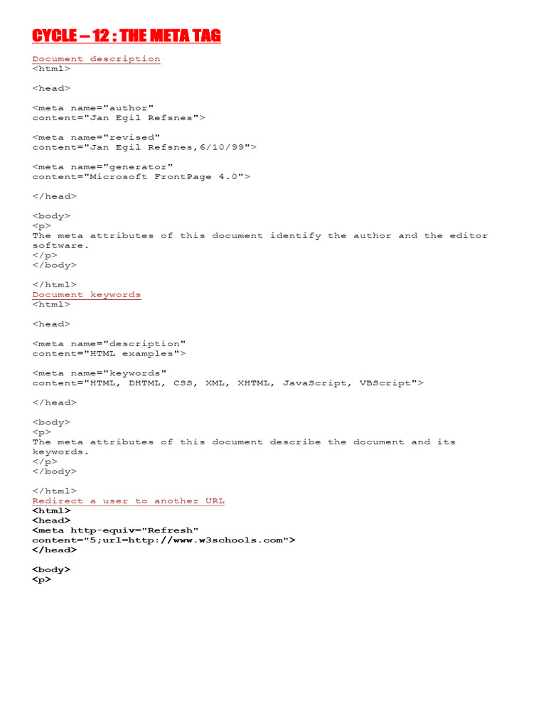 HTML Cycle 12 | PDF