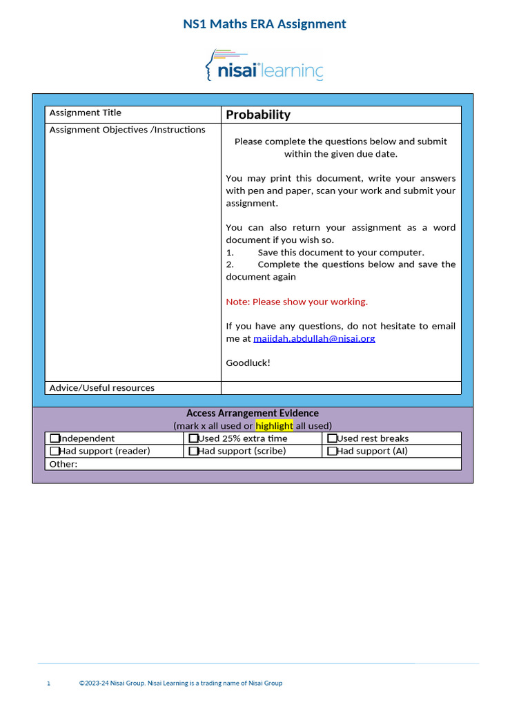 20 21 NS1ERA Probability | PDF | Learning | Human Communication