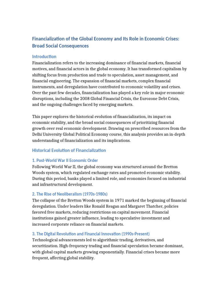 Financialization's Impact on Global Crises | PDF | Financial Crises ...