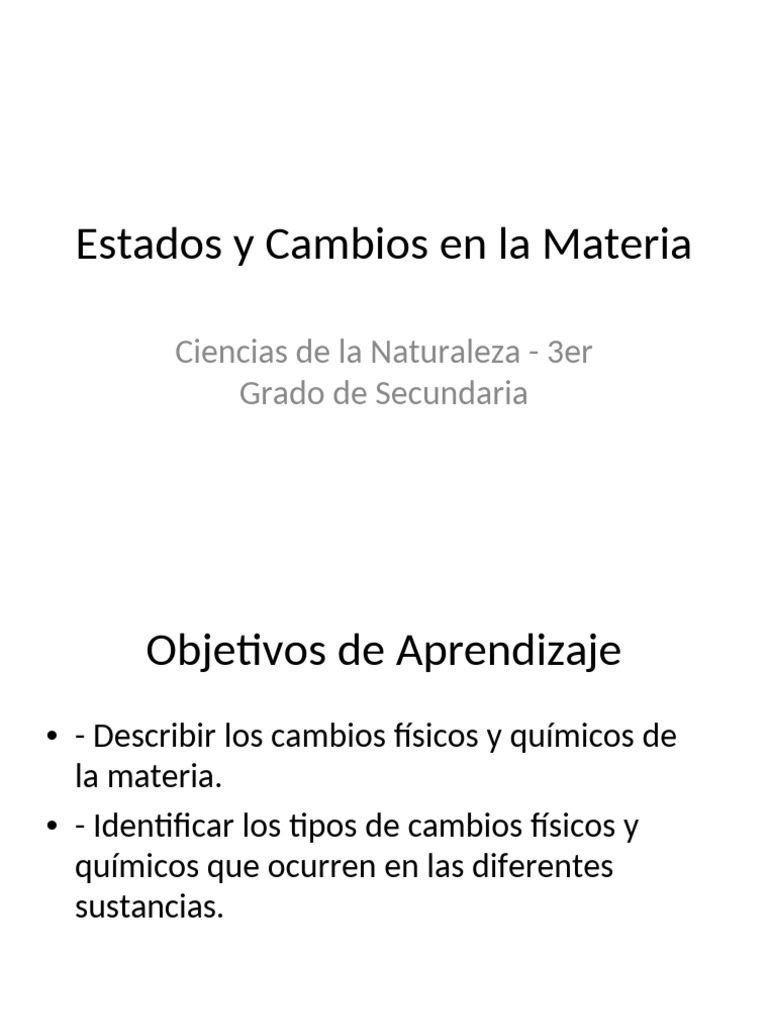 Estados y Cambios de la Materia | PDF