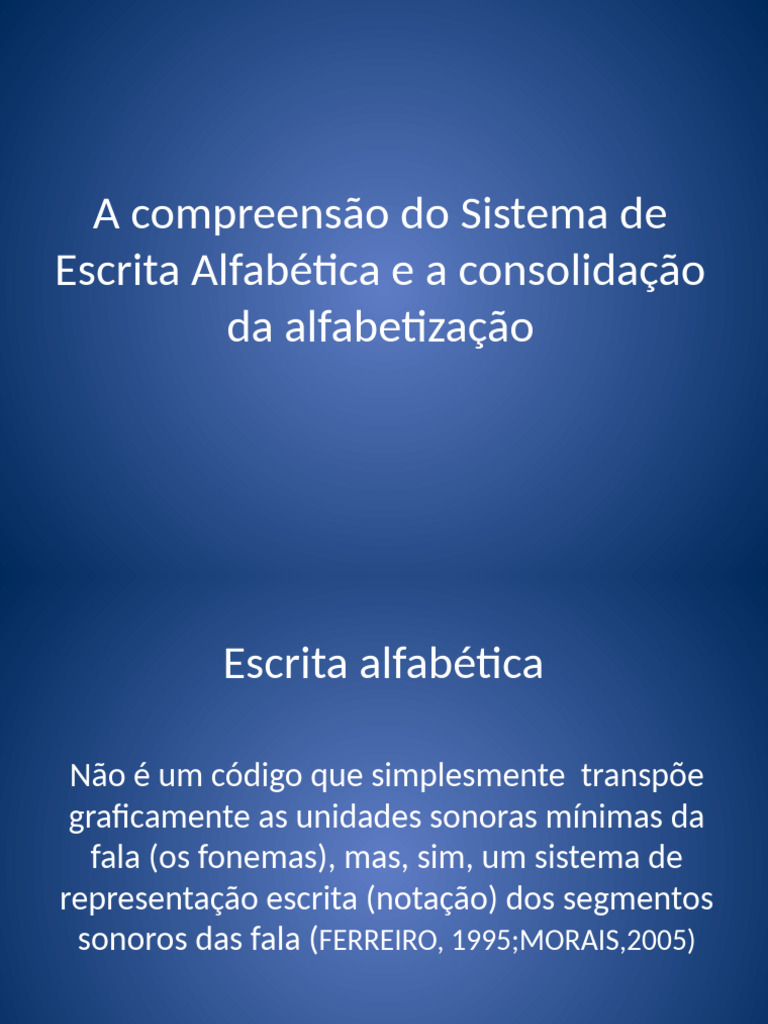 Compreensão da Escrita Alfabética | PDF | Escrita | Fonema