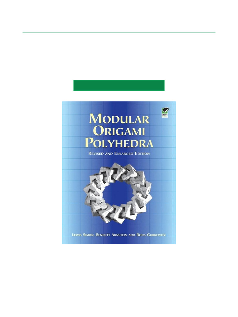 Best Selling Modular Origami Polyhedra Revised and Enlarged Edition ...