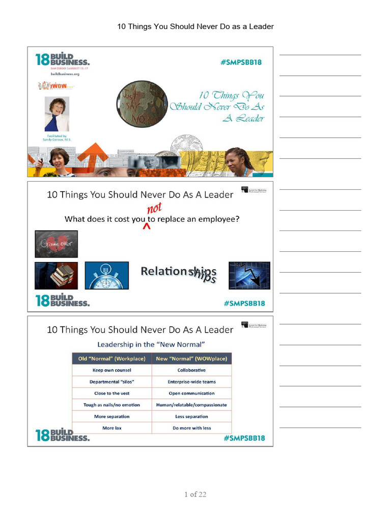 10 Things You Should Never Do As A Leader | PDF