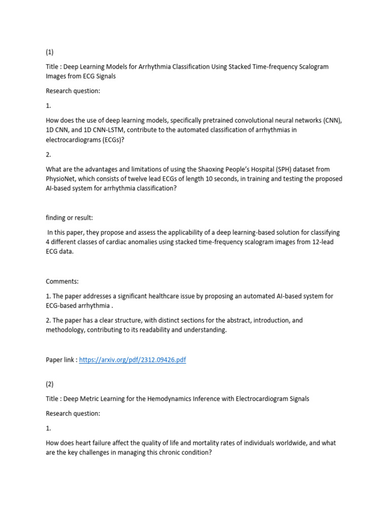Deep Learning for ECG Arrhythmia Detection | PDF | Deep Learning ...
