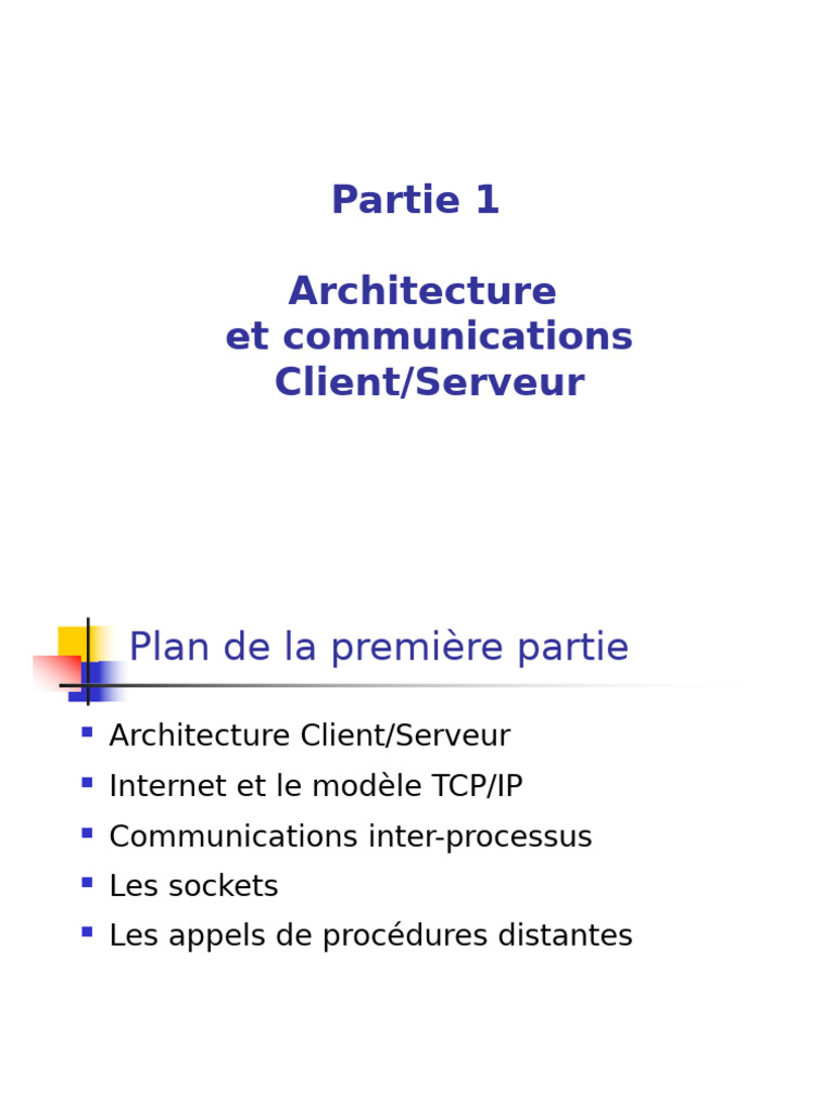 Architecture Client/Serveur et TCP/IP | PDF | Protocoles Internet ...