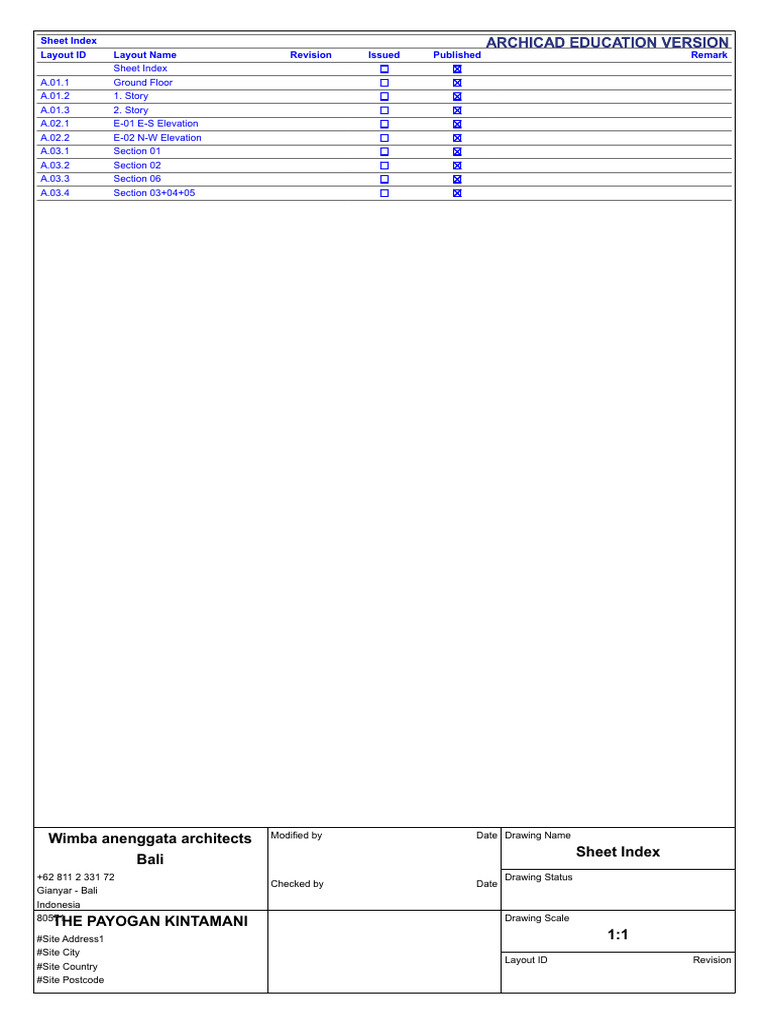 Architectural Plans for Payogan Kintamani | PDF | Design | Drawing