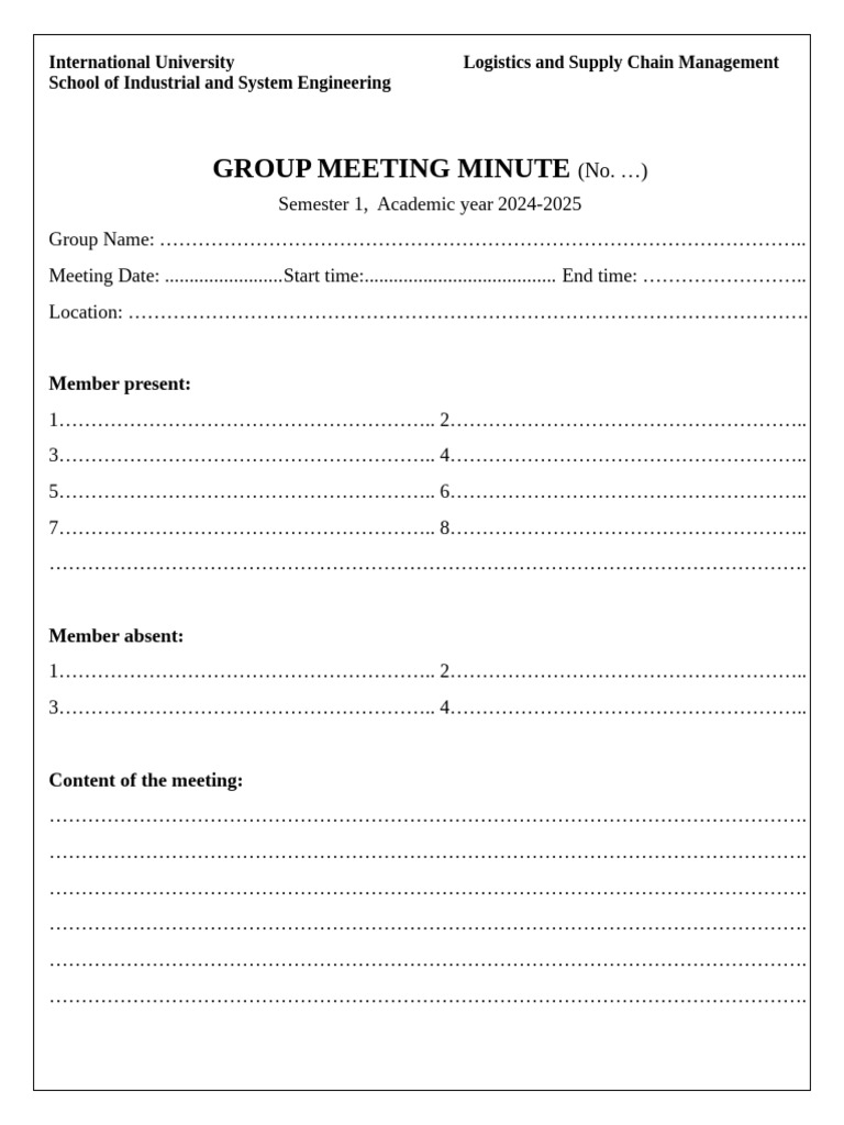 Group - Meeting Minute - Form-2425 | PDF