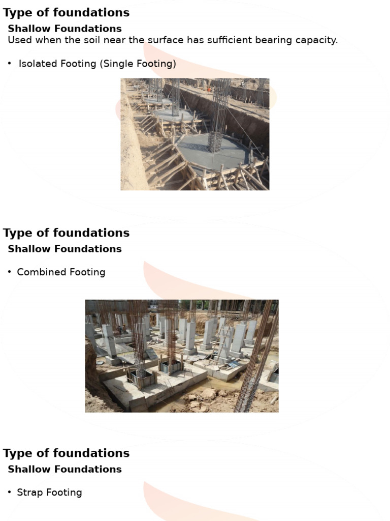 Types of Shallow and Deep Foundations | PDF