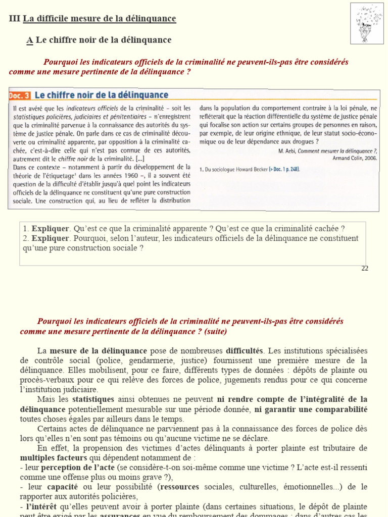 Mesurer la délinquance en France | PDF | Crimes | Crime et violence