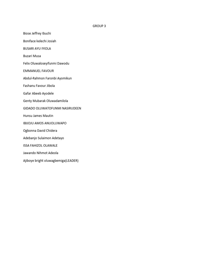 Group 3 | PDF