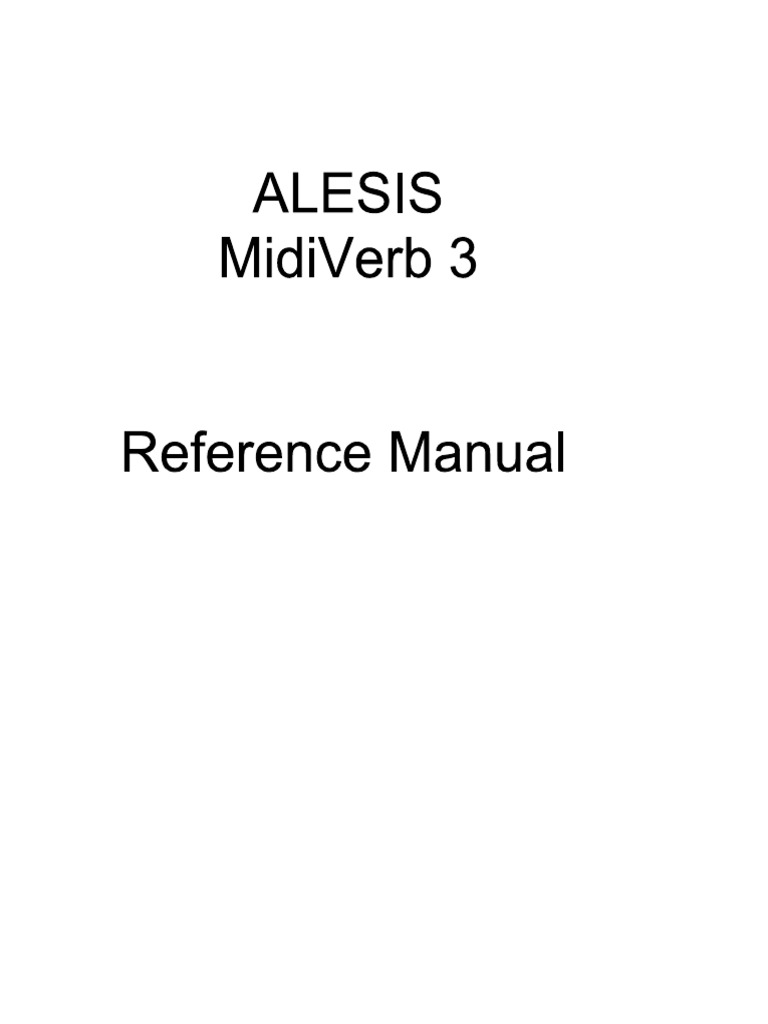 Alesis MIDIVERB III アダプター、日本語取説付 き　アレシス Alesis Midiverb3 | PDF