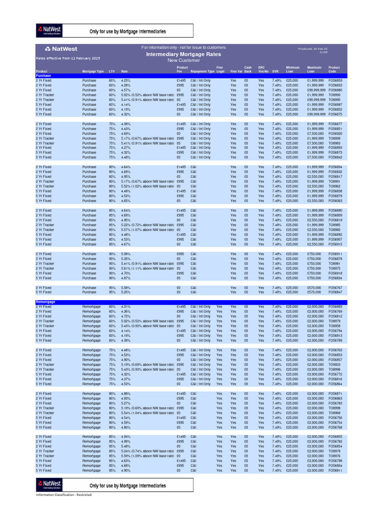 Intermediary Mortgage Rate Options | PDF | Mortgages | Loans