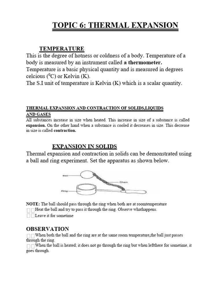 Thermal Expansion: Concepts & Applications | PDF | Thermal Expansion ...