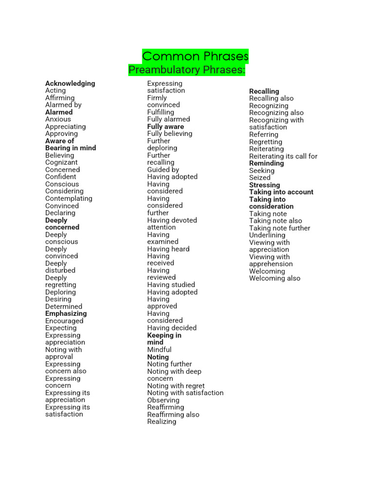 Common Phrases for Formal Communication | PDF | Mind