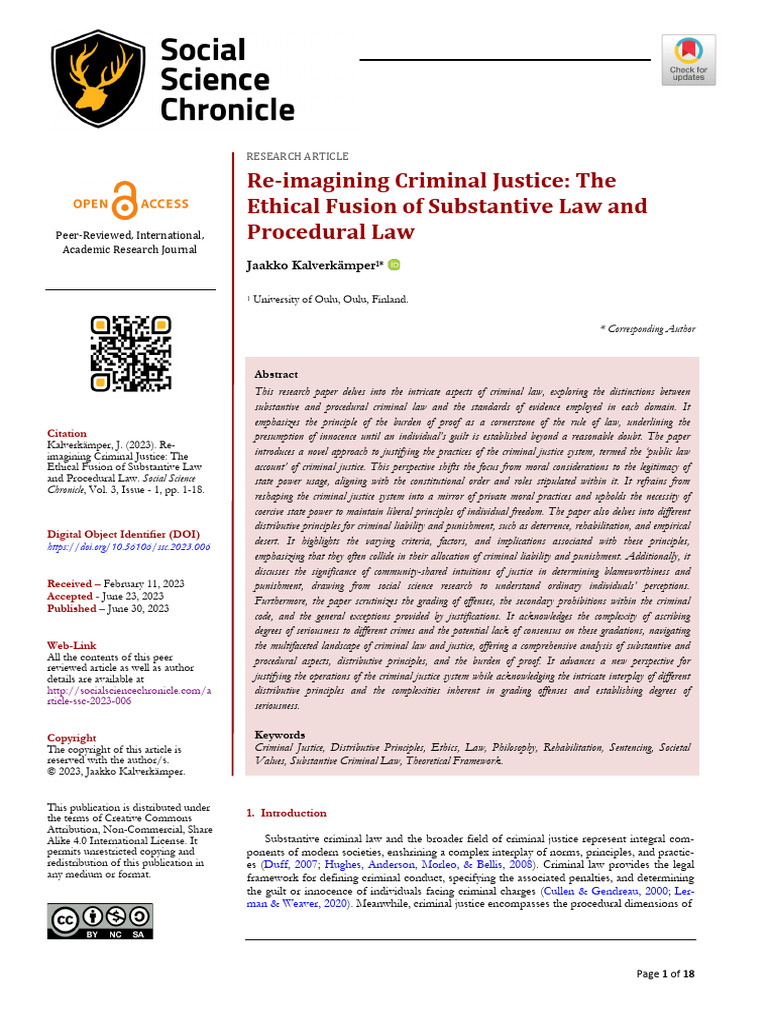 Re Imagining Criminal Justice The Ethica | PDF | Crime & Violence | Crimes