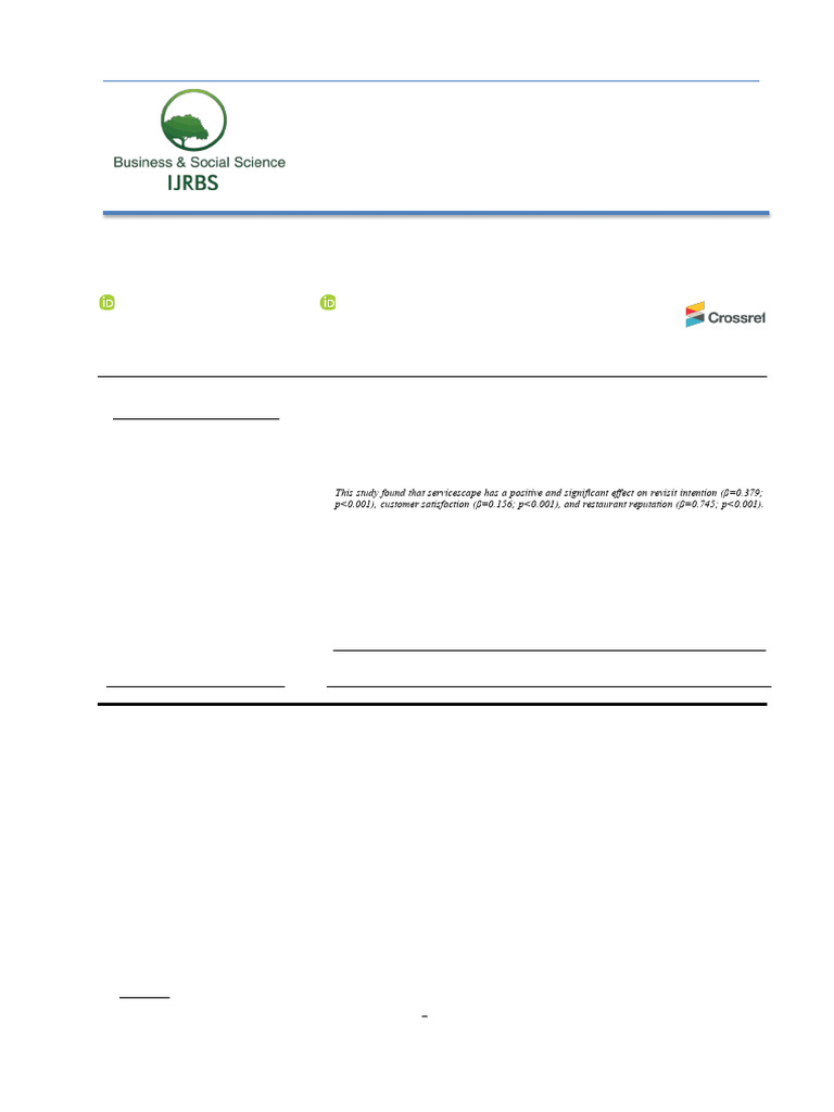 Servicescape Impact on Fine Dining Revisit | PDF | Customer ...