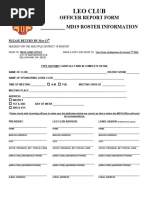 2025-2026 Lions Club Officer Form | PDF