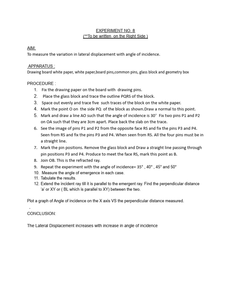 Lateral Displacement in Light Refraction | PDF