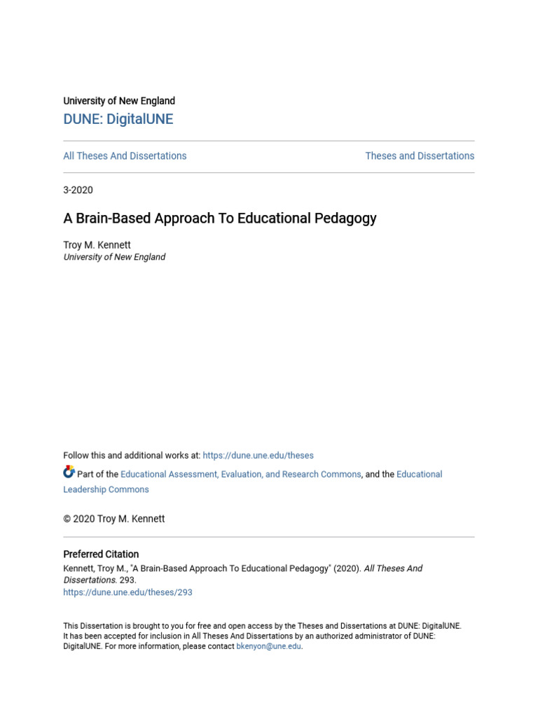 A Brain-Based Approach To Educational Pedagogy | PDF | Autism ...