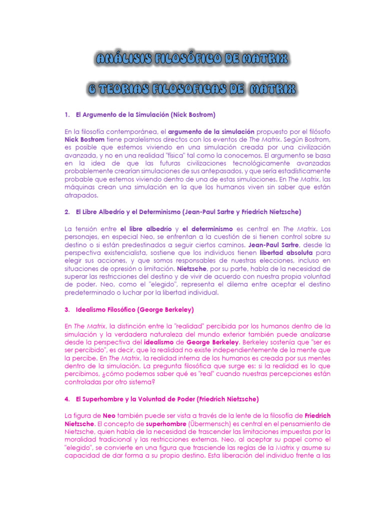 Filosofía de The Matrix y la Caverna | PDF | Escepticismo | Tragedia griega