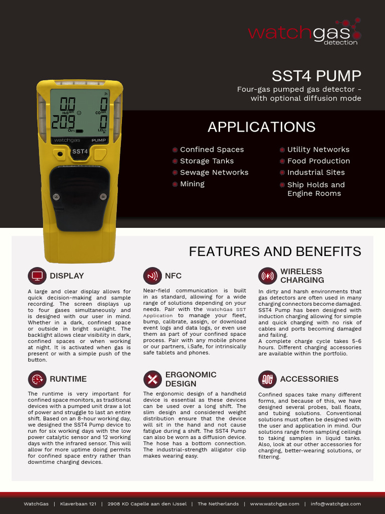 SST4 Pump: Advanced Gas Detector | PDF
