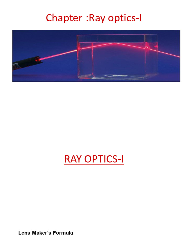 Ray Optics: Reflection and Refraction Concepts | PDF | Electromagnetic ...