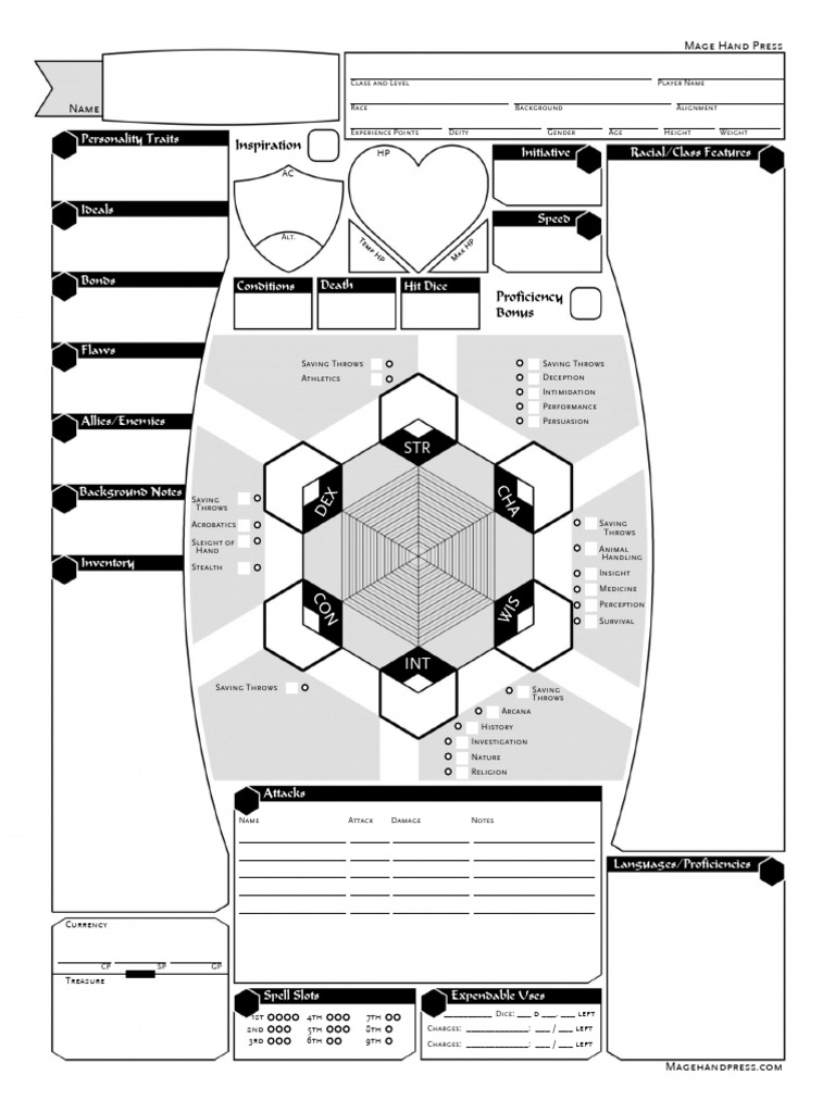 Character Sheet - Polygonal Stats | PDF | Role Playing | Gaming