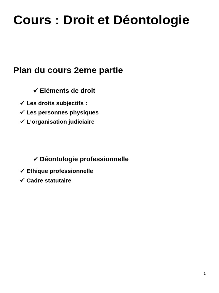 Cours Droit 1 2eme Partie | PDF | Allaitement | Systèmes judiciaires