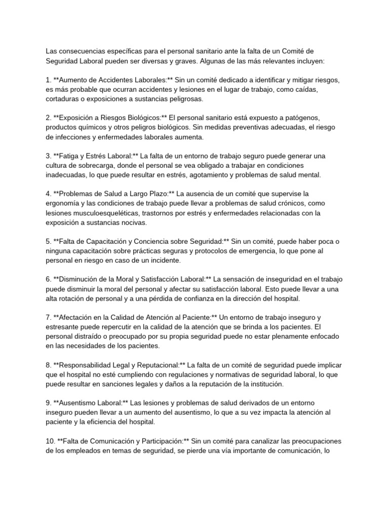 Impacto de la Falta de Seguridad Laboral | PDF | Seguridad y salud ...