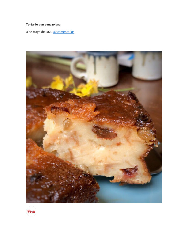 Torta de Pan Venezolana | PDF | Panes | Alimentos