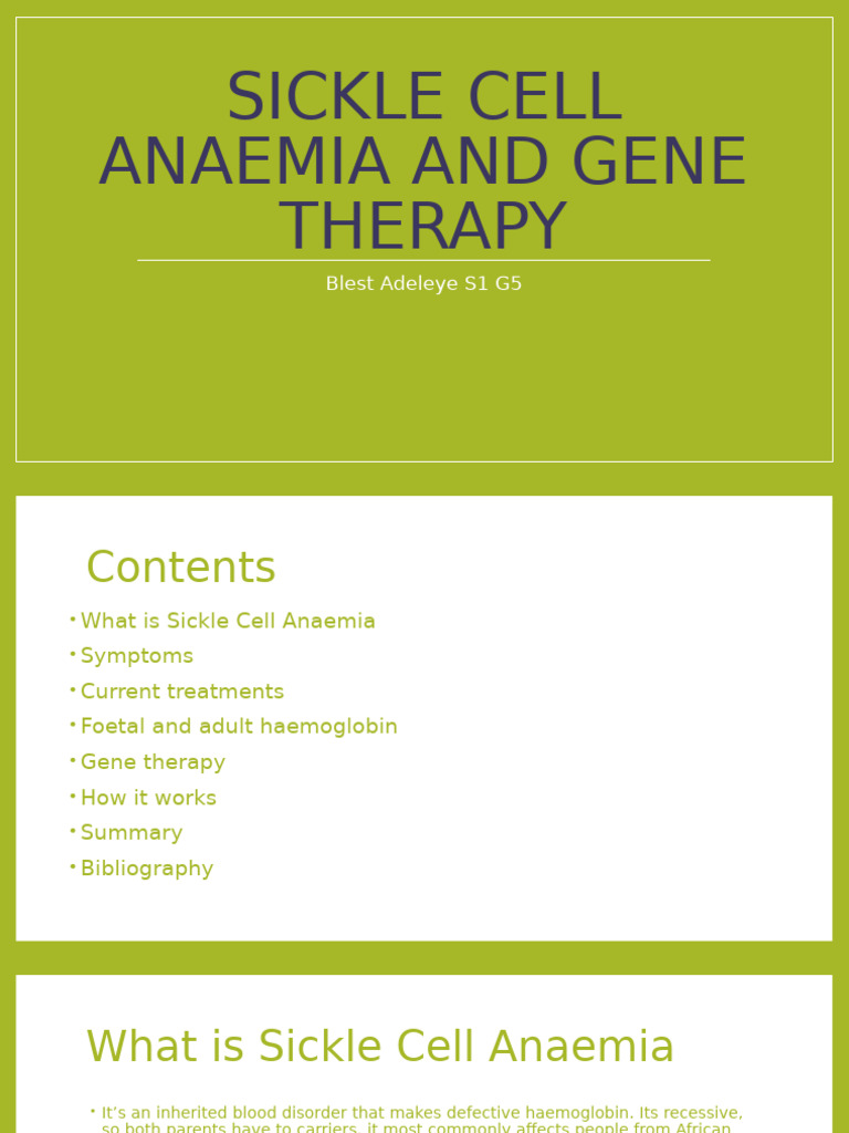 Sickle Cell Anaemia & Gene Therapy Insights | PDF | Anemia | Hematology
