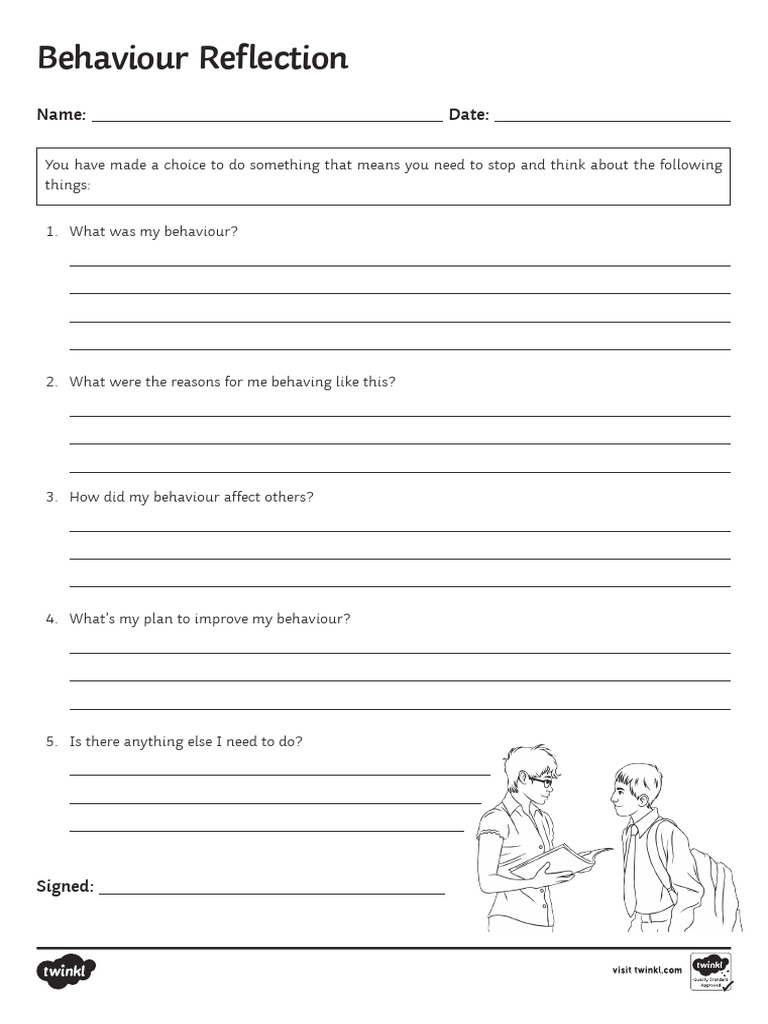 Behaviour Reflection Sheet | PDF