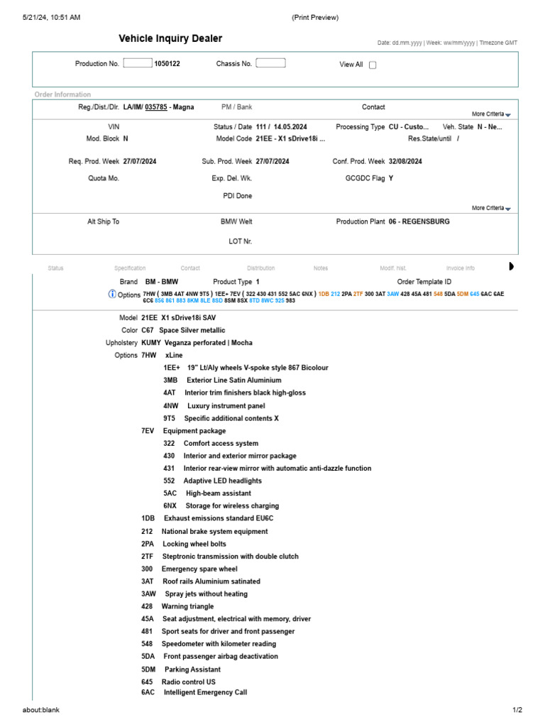 X1 Sdrive18i Xline Ord. No. 1050122. CYNTHIA | PDF | Land Vehicles ...