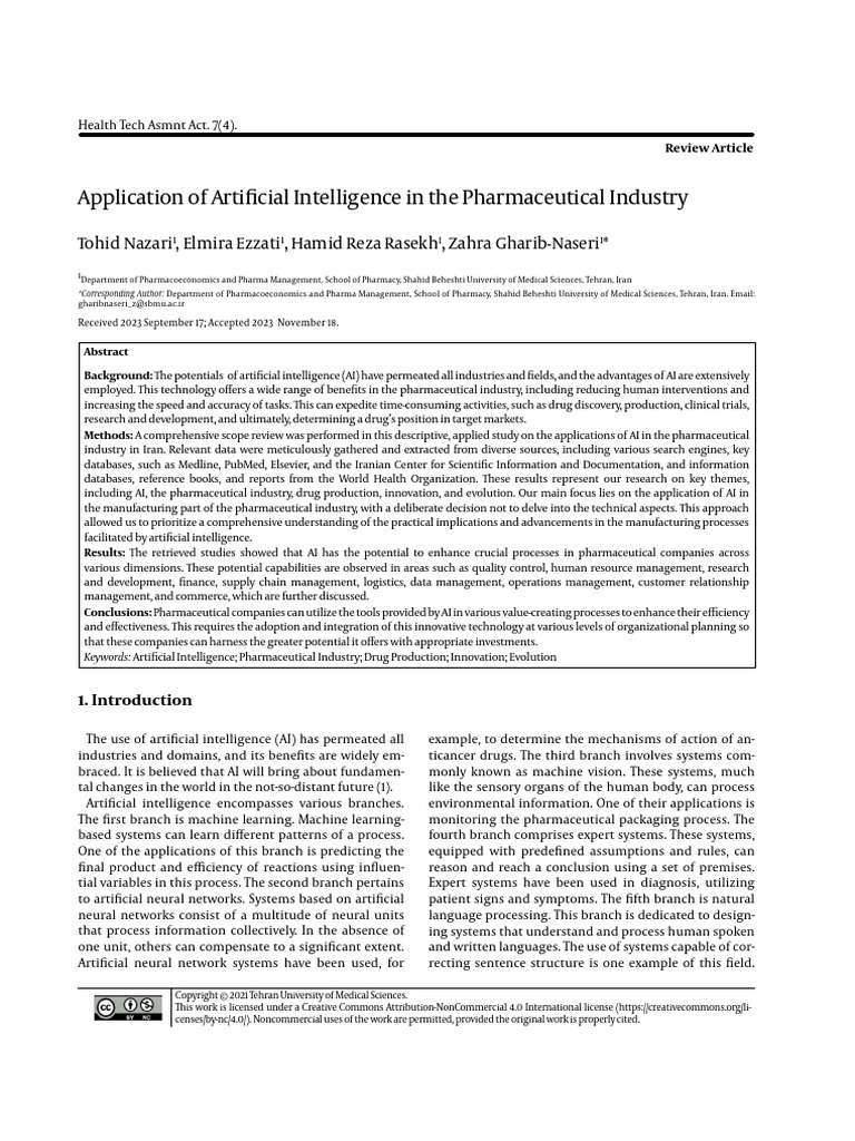 AI Applications in Pharma Industry | PDF | Artificial Intelligence ...