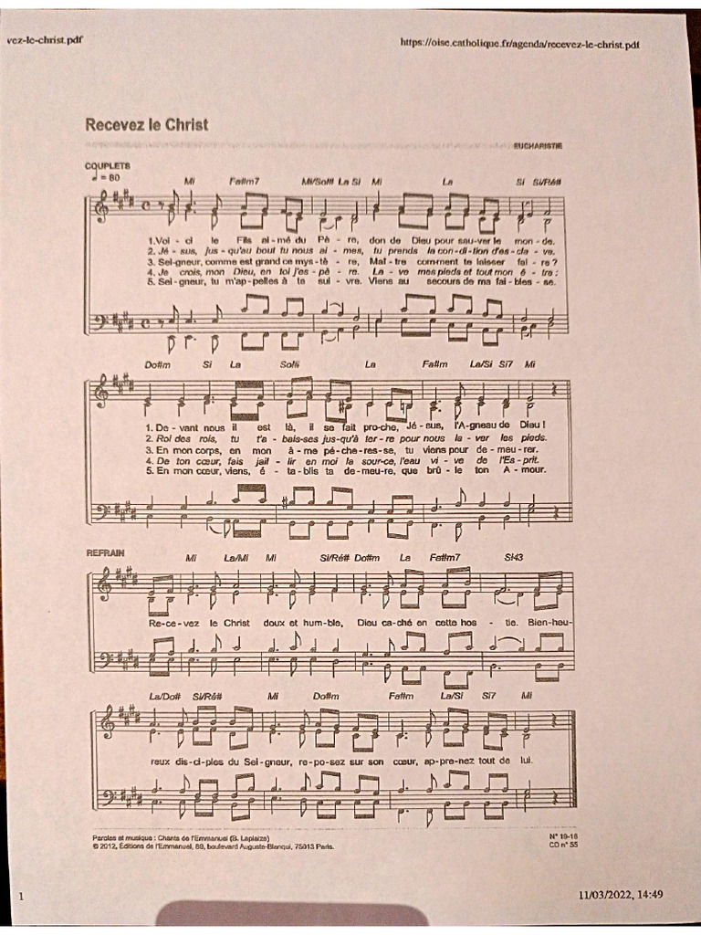 Recevez Le Christ Communion Pdf