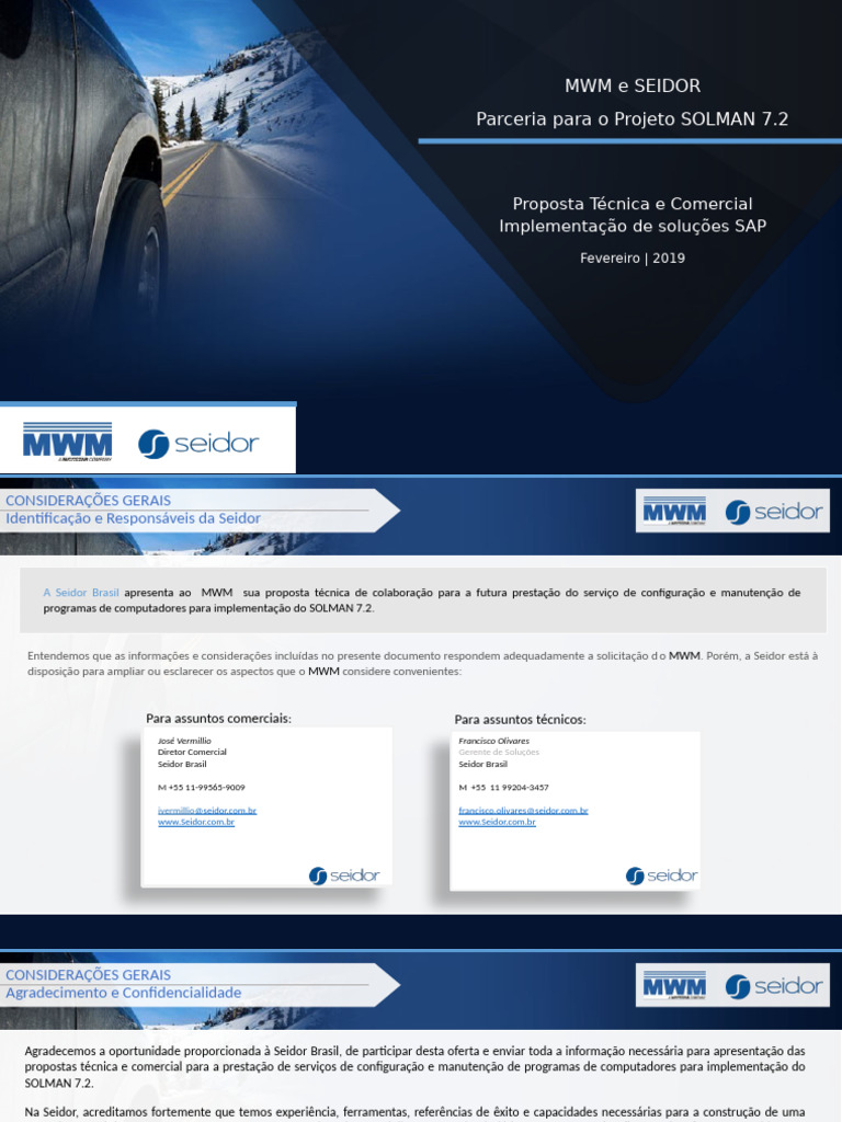 Seidor_Proposta_MWM_SOLMAN_07022019 | PDF | Testes de software ...