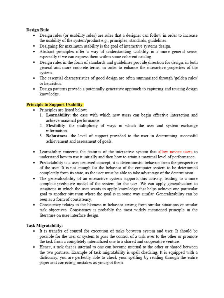 Usability Design Principles and Guidelines | PDF | Usability | System