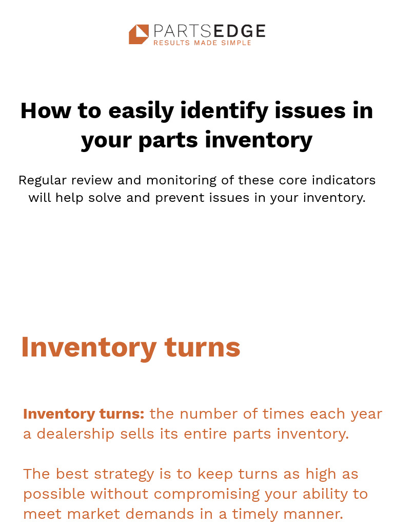 Optimize Your Parts Inventory Management | PDF | Inventory | Economies