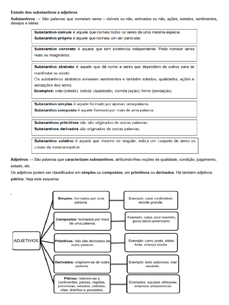 Substantivos e Adjetivos | PDF