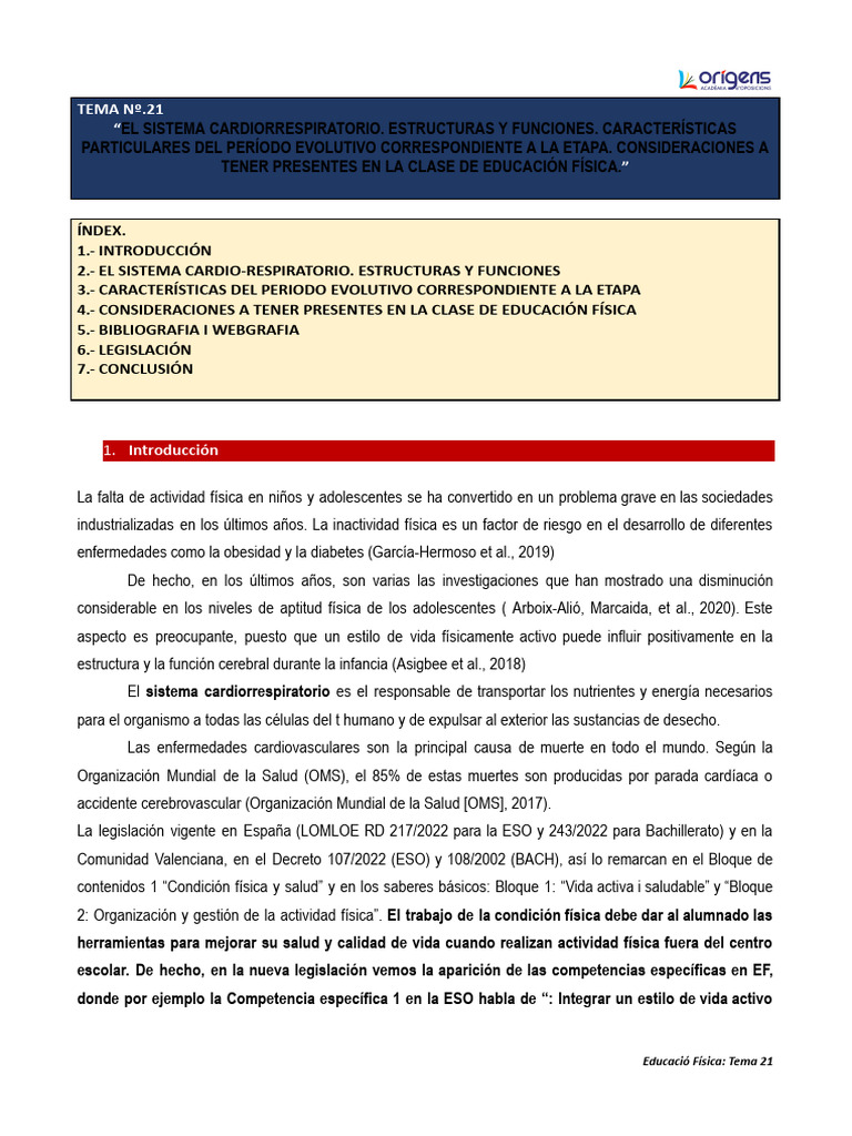 Tema 21 Guillem 2025 | PDF | Pulmón | Corazón