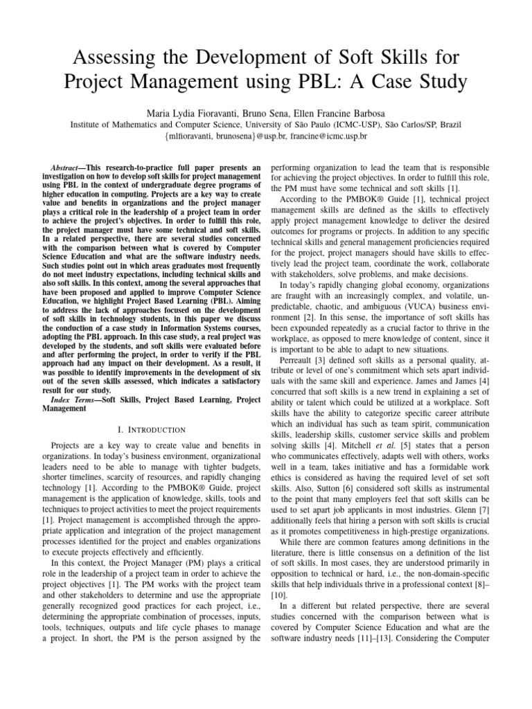 Assessing The Development of Soft Skills For | PDF | Validity ...
